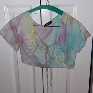 Tie Dye Cropped Tie front.